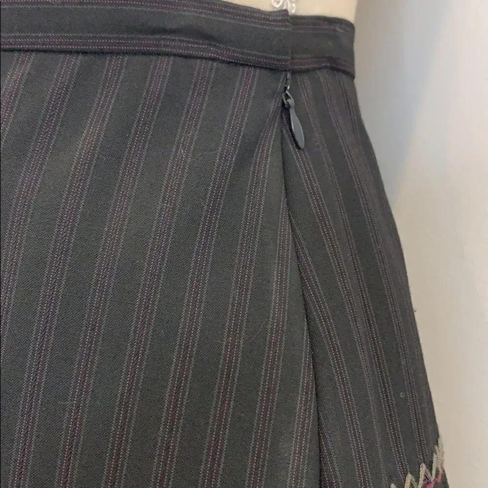 Floral Stitched BCBG Striped Skirt